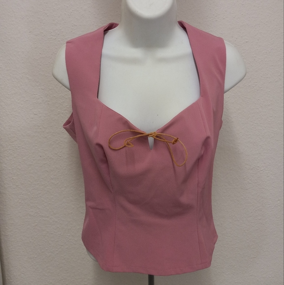 Lea Rome Top Blouse 38 Women's Casual Sleeveless pink color. Made in France - Picture 1 of 7